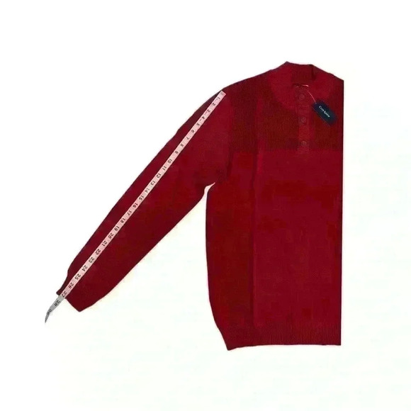 Club Room Mens Button Mock Neck Sweater Size L Anthem Red - Picture 7 of 11
